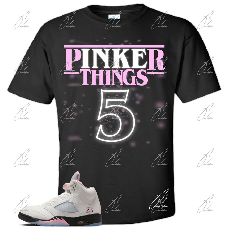 Jordan 5 Medium Soft Pink Matching T-Shirt, Pinker Things Sneaker Graphic Tee