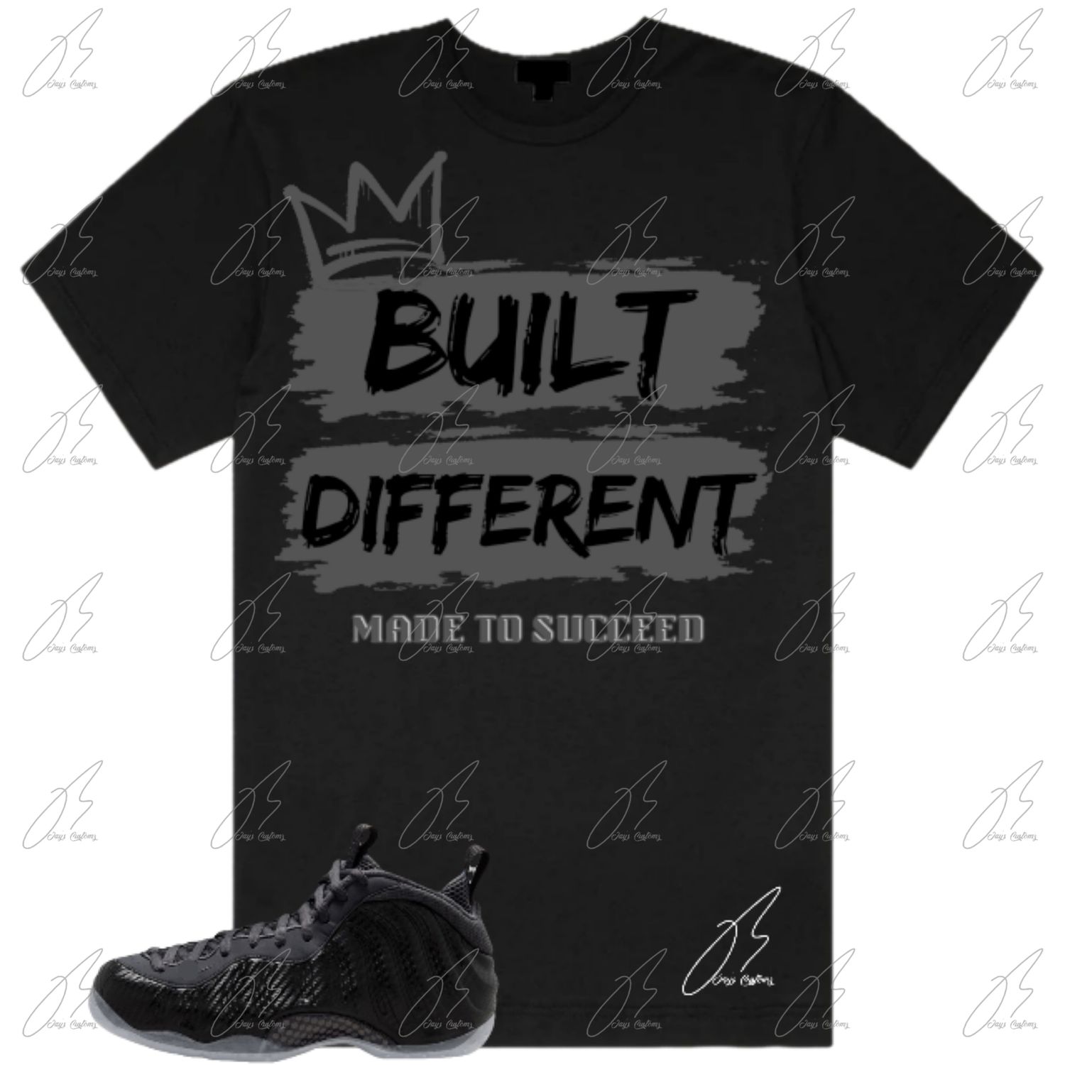 Air Foamposite One Carbon Fiber Matching T-Shirt, Built Different Sneaker Graphic Tee
