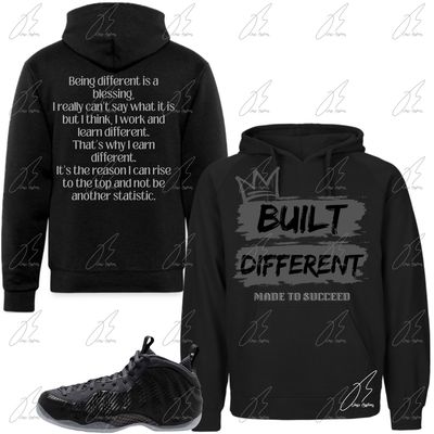 Air Foamposite One Carbon Fiber Matching Hoodie, Built Different Sneaker Graphic Tee