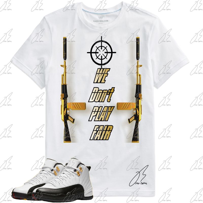 Jordan 12 Taxi Matching T-Shirt, Play Fair Sneaker Graphic Tee