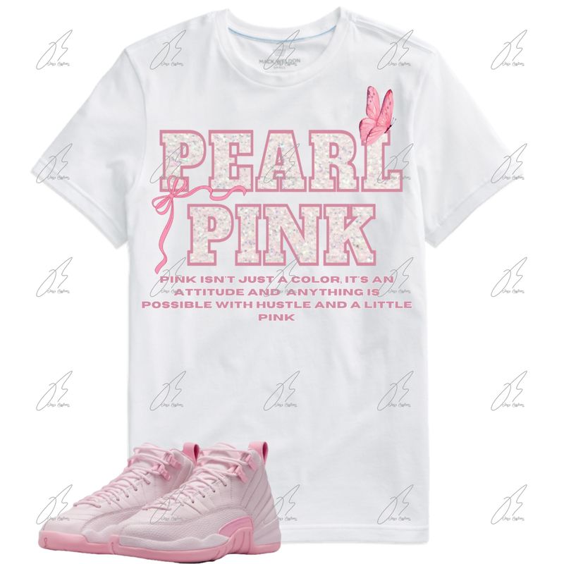 Jordan 12 Pearl Pink Matching T-Shirt, Sneaker  Match Graphic Tee