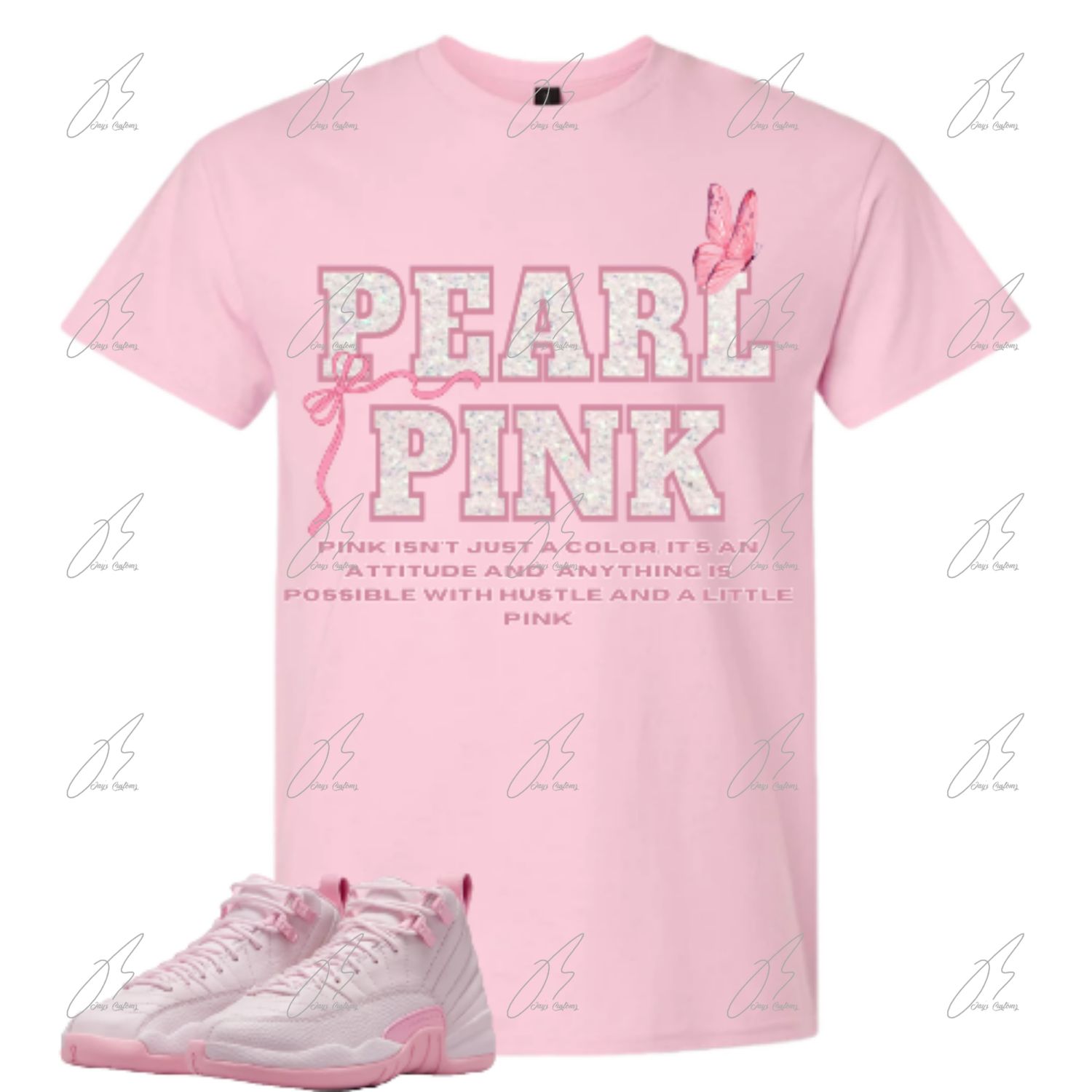 Jordan 12 Pearl Pink Matching T-Shirt, Sneaker  Match Graphic Tee