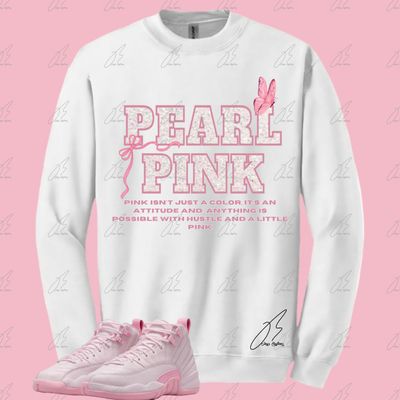 Sweatshirt To Match Jordan 12 Pearl Pink, Embroilered Sneaker Match Graphic Sweater