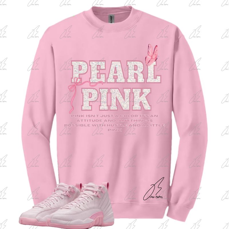 Sweatshirt To Match Jordan 12 Pearl Pink, Embroilered Sneaker Match Graphic Sweater