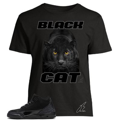 Jordan 3 Black Cat Matching T-Shirt, Unisex Sneaker Graphic Tee