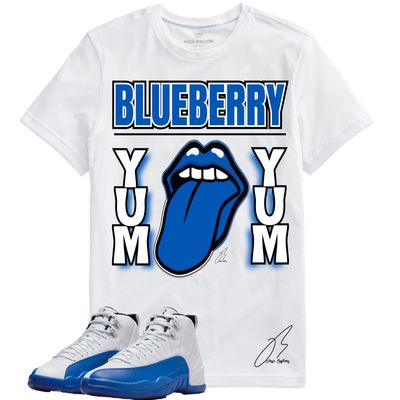 Jordan 12 Blueberry Matching T-Shirt, Yum Yum Unisex Sneaker Graphic Tee
