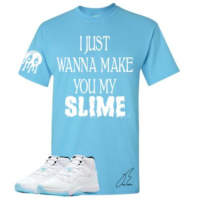 Jordan 11 Legend Blue Matching T-Shirt, Slime Unisex Sneaker Graphic Tee