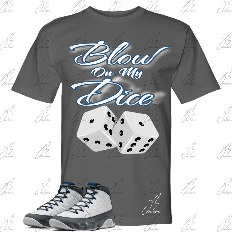 Jordan 9 Flint Grey Matching T-Shirt, Blow On My Dice Sneaker Graphic Tee