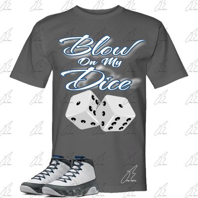 Jordan 9 Flint Grey Matching T-Shirt, Blow On My Dice Sneaker Graphic Tee