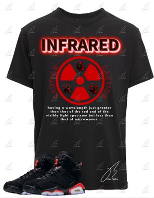 Jordan 6 Infrared Matching T-Shirt, Caution Sneaker Graphic Tee