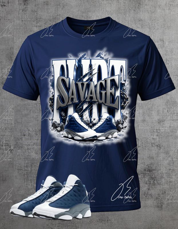 Jordan 13 Flint Matching T-Shirt, Savage Sneaker Graphic Tee