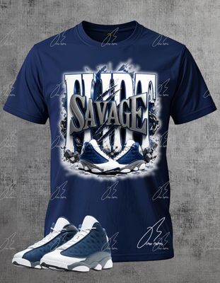 Jordan 13 Flint Matching T-Shirt, Savage Sneaker Graphic Tee