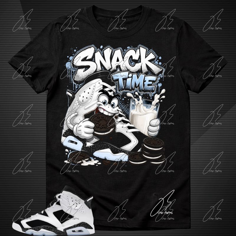 Jordan 6 Oreo Matching T-Shirt, Snack Time Sneaker Graphic Tee