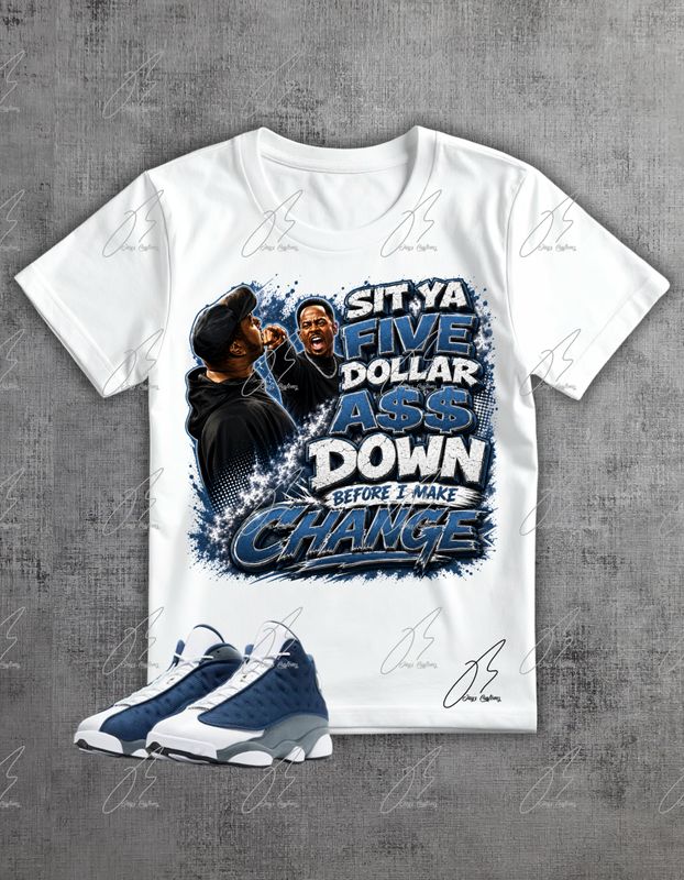 Jordan 13 Flint Matching T-Shirt, Sit Down Sneaker Graphic Tee