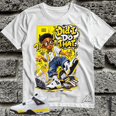Jordan 4 Tour Yellow Matching T-Shirt, Nerd Sneaker Graphic Tee