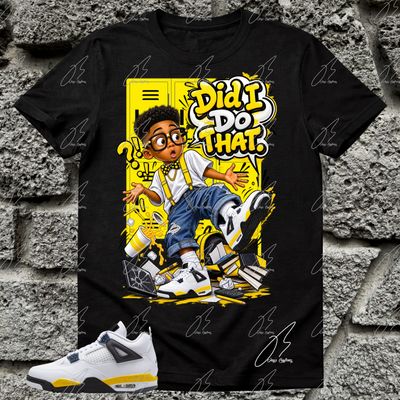 Jordan 4 Tour Yellow Matching T-Shirt, Nerd Sneaker Graphic Tee