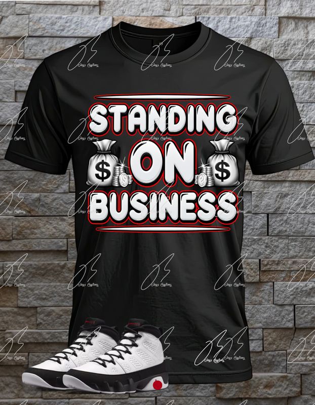 Jordan 9 Space Jam Matching T-Shirt, On Business Sneaker Graphic Tee