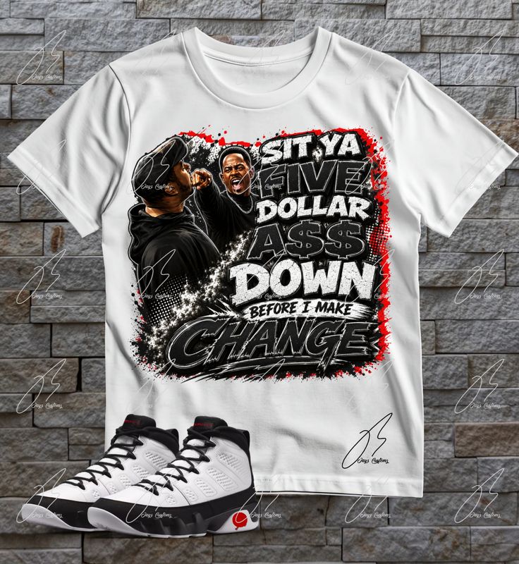 Jordan 9 Space Jam Matching T-Shirt, Sit Down Sneaker Graphic Tee
