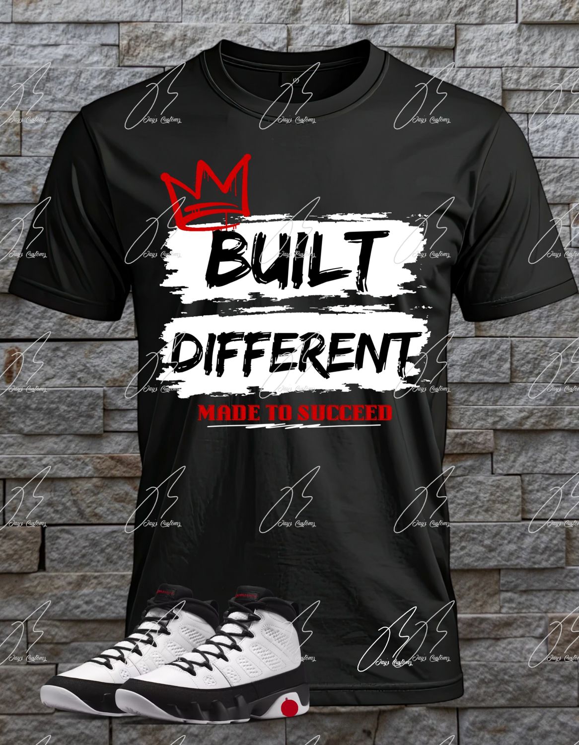 Jordan 9 Space Jam Matching T-Shirt, Built Different Sneaker Graphic Tee