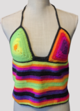 Crochet Multicolor Handmade Halter Top Made to Order