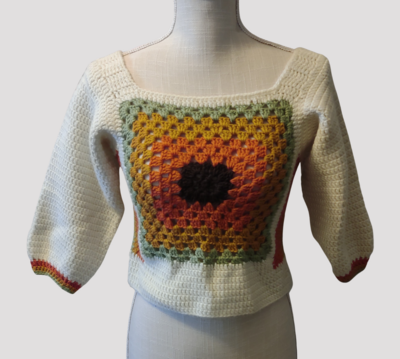 Crochet Granny Square Sweater Made to Order