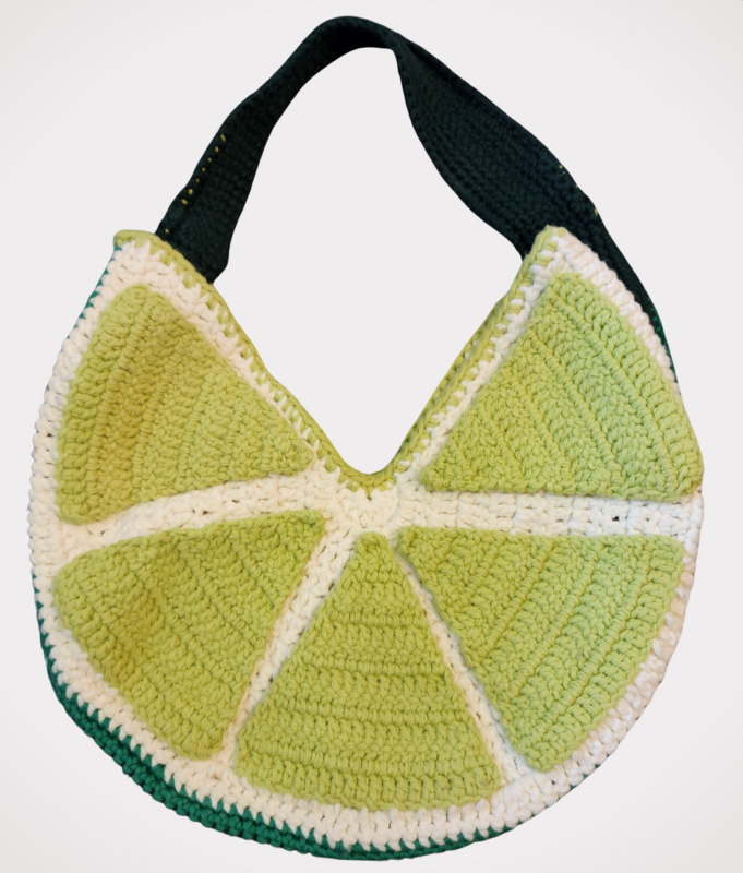 Crochet 100% Cotton Lime Handbag Handmade Made to Order