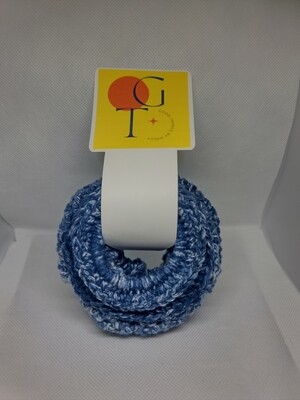 Crochet Cotton Scrunchie Set Denim