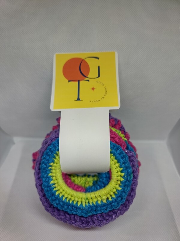 Crochet Cotton Scrunchie Set Multicolor 