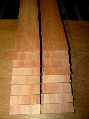 16 Pieces Thin Sanded Red Grandis 12&quot; X 3&quot; X 1/4&quot;