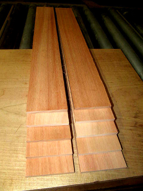 10 Thin Sanded Red Grandis 24&quot; X 3&quot; X 1/4&quot;