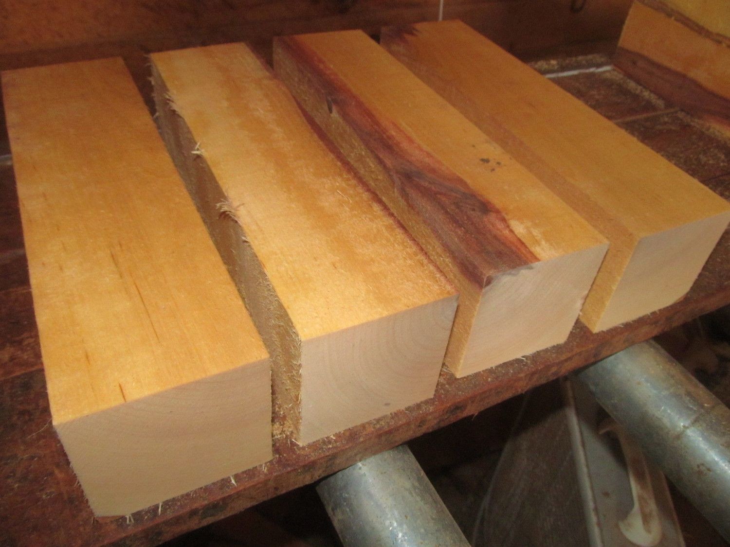 4 RED RIVER BIRCH TURNING BLANKS 3&quot; X 3&quot; X 12&quot;
