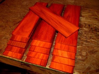10 Kiln Dried Sanded Padauk Thins 12&quot; X 4&quot; X 1/4&quot;