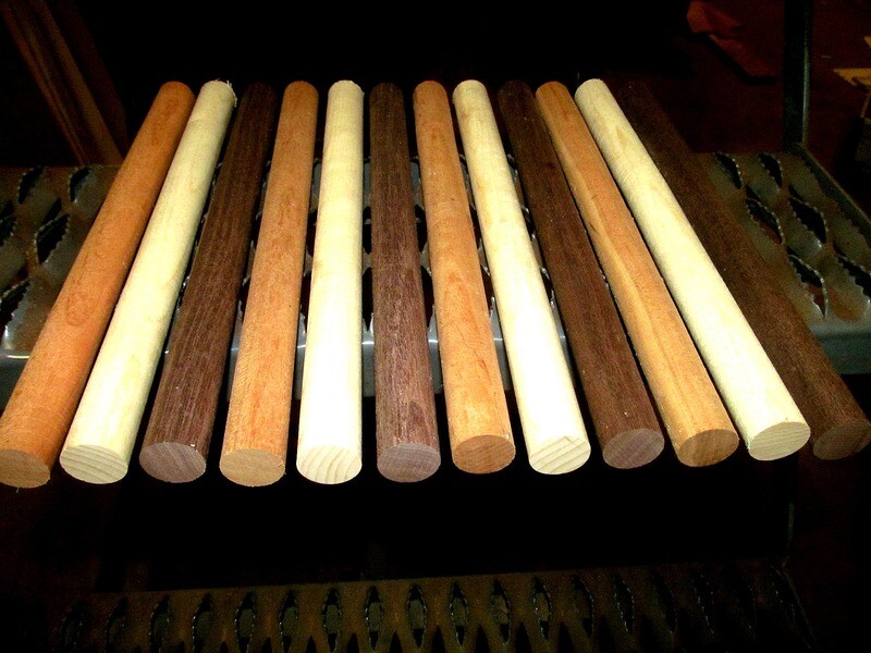 12 PIECES COLORFUL DOWELS WALNUT, CHERRY, HARD MAPLE 12&quot; X 15/16&quot;