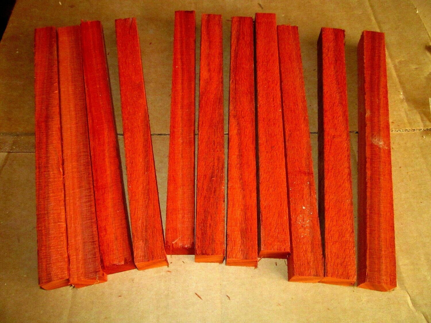 Twenty (20) Padauk Pen Spindle Turning Blanks  1&quot; X 1&quot; X 12&quot;