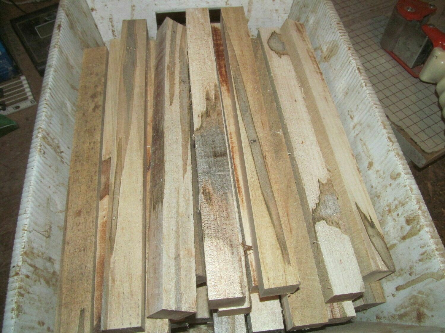LOT 20 1 X 1 X 12&quot; LONG AMBROSIA MAPLE TURNING LATHE PEN BLANKS LUMBER WOOD