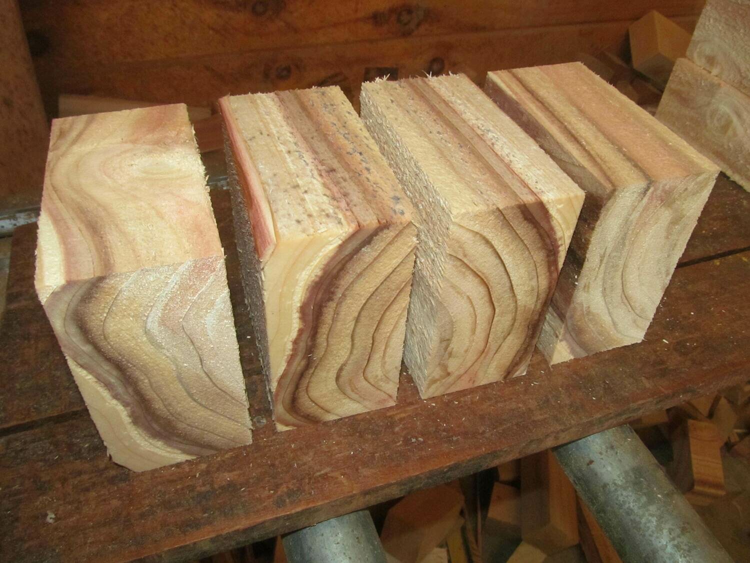 Four Cypress Bowl Blanks 5 X 5 X 3