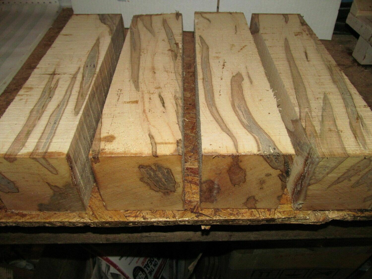 4 AMBROSIA MAPLE TURNING BLANKS 3 X 3 X 12