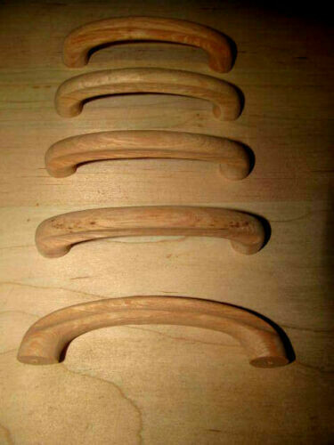 LOT OF TWO NEW UNFINISHED OAK WOOD CABINET KNOBS / PULLS LOT OF TWO K1