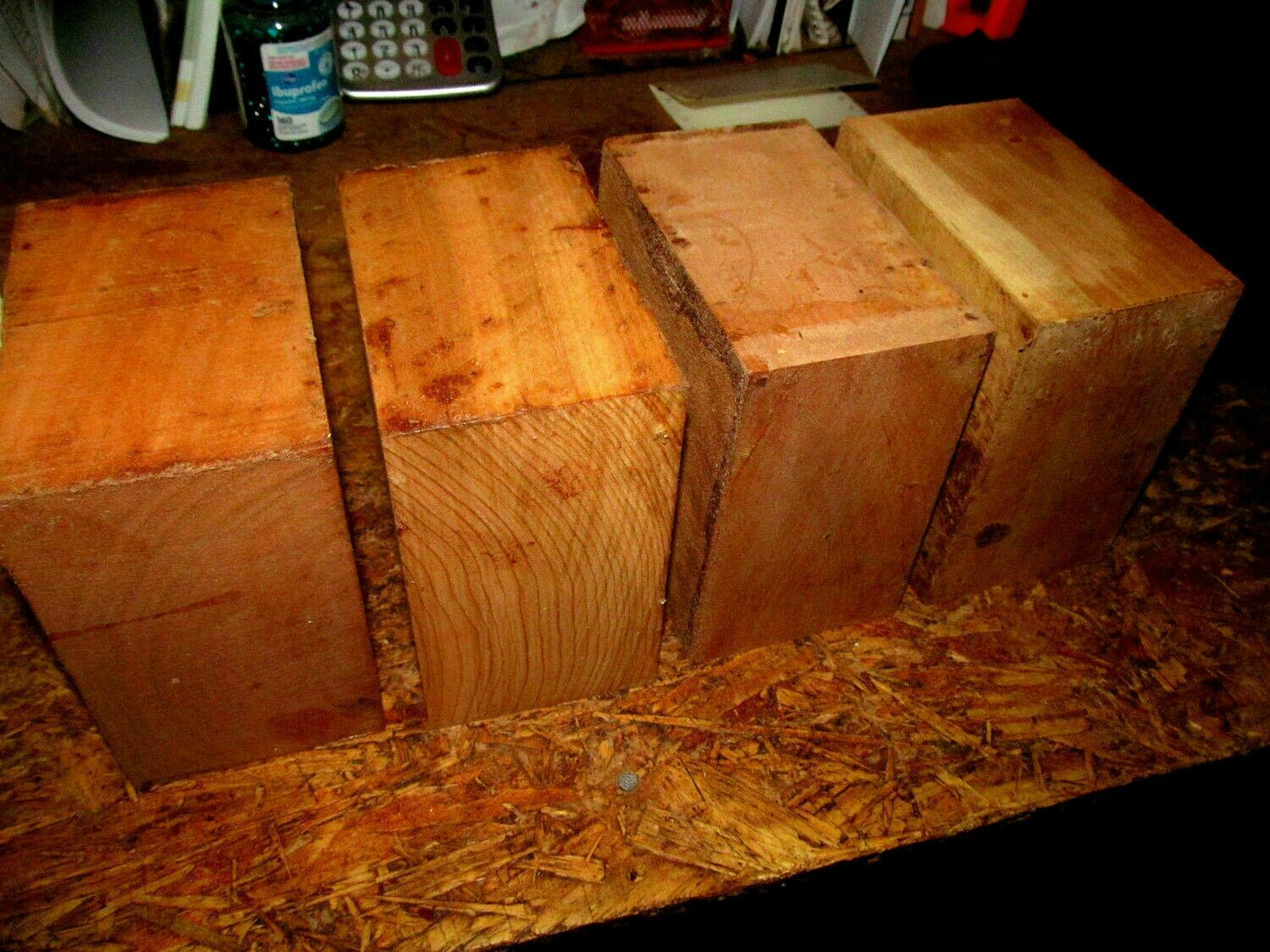 4  BLACK CHERRY BOWL BLANKS 6&quot; X 6&quot; X 3&quot;