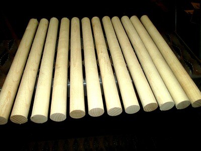 12 PIECES HARD MAPLE DOWELS 12&quot; X 15/16&quot;