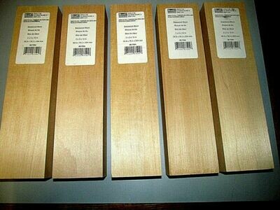 FIVE PIECES KILN DRIED S4S BASSWOOD BLOCK WOOD LUMBER 12&quot; X 3&quot; X 2&quot;