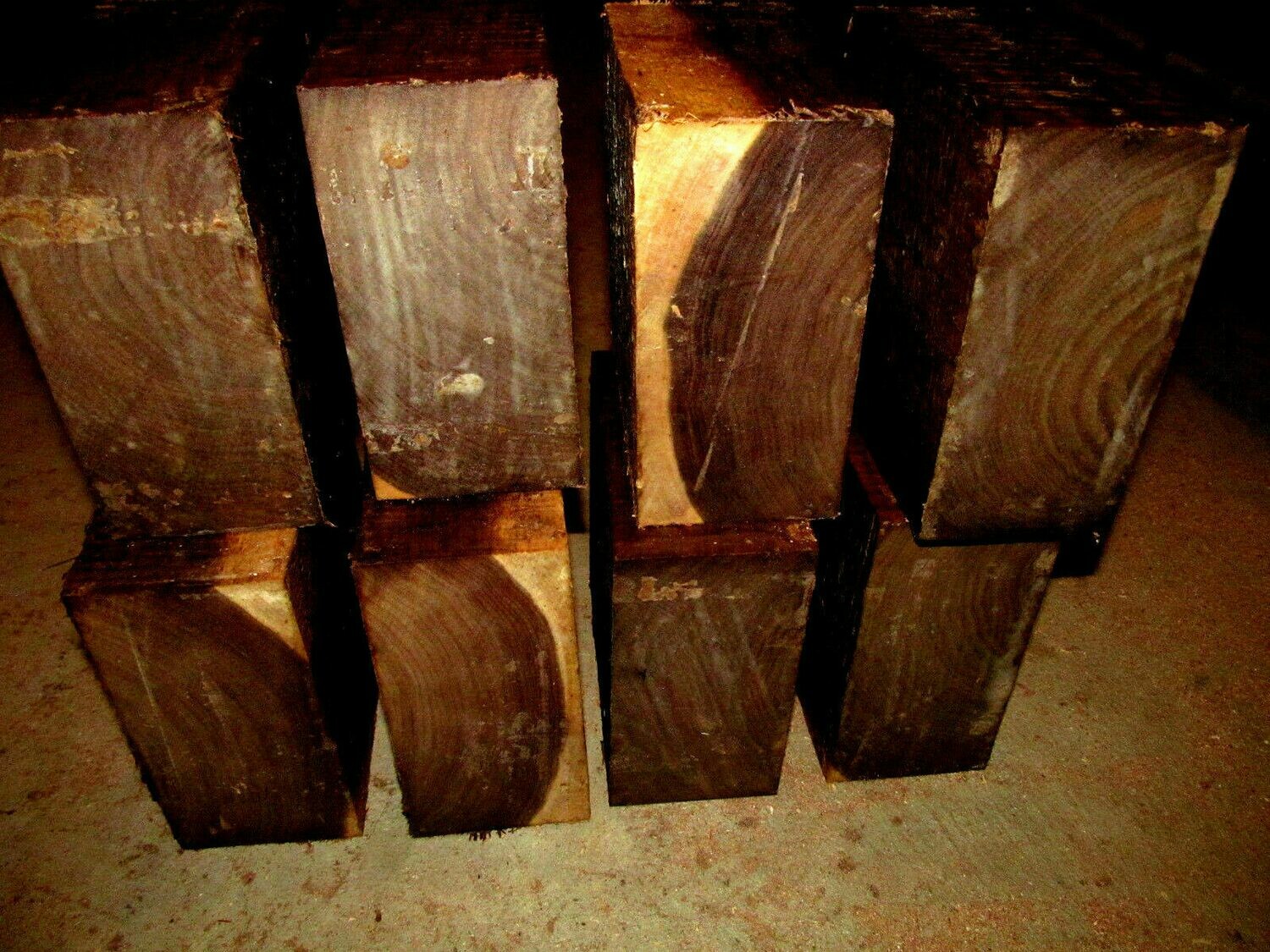 SIX (6) BLACK WALNUT 5 X 5 X 3&quot;