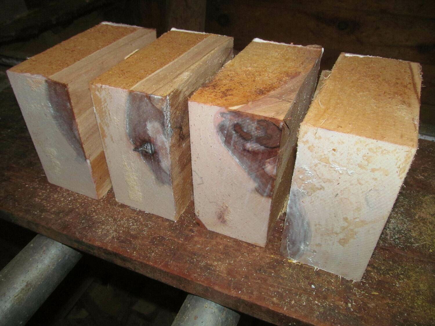 4 RED RIVER BIRCH BOWL BLANKS 5&quot; X 5&quot; X 3&quot;