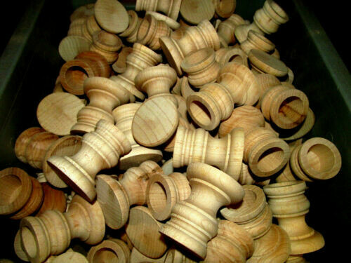 25 PIECES NEW UNFINISHED SANDED SOLID WOODEN CANDLE STICK HOLDER 2&quot; TALL