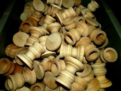 25 PIECES NEW UNFINISHED SANDED SOLID WOODEN CANDLE STICK HOLDER 2" TALL