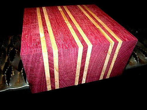 ONE PURPLEHEART / MAPLE LAMINATED BOWL BLANKS 6" X 6" X 3"