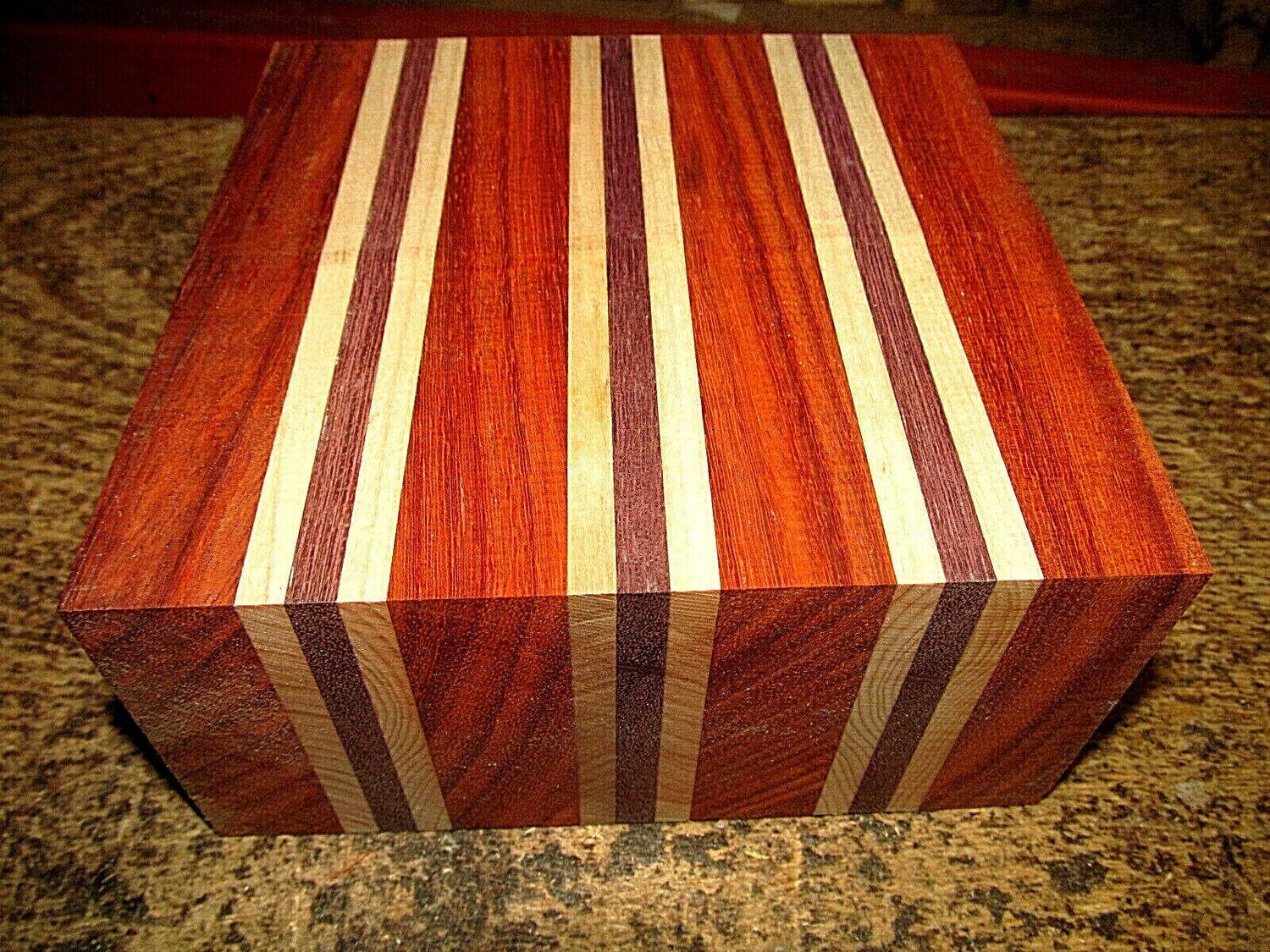 ONE PADAUK / MAPLE / WALNUT LAMINATED BOWL BLANKS 6&quot; X 6&quot; X 3&quot;