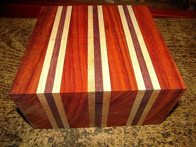 ONE PADAUK / MAPLE / WALNUT LAMINATED BOWL BLANKS 6" X 6" X 3"