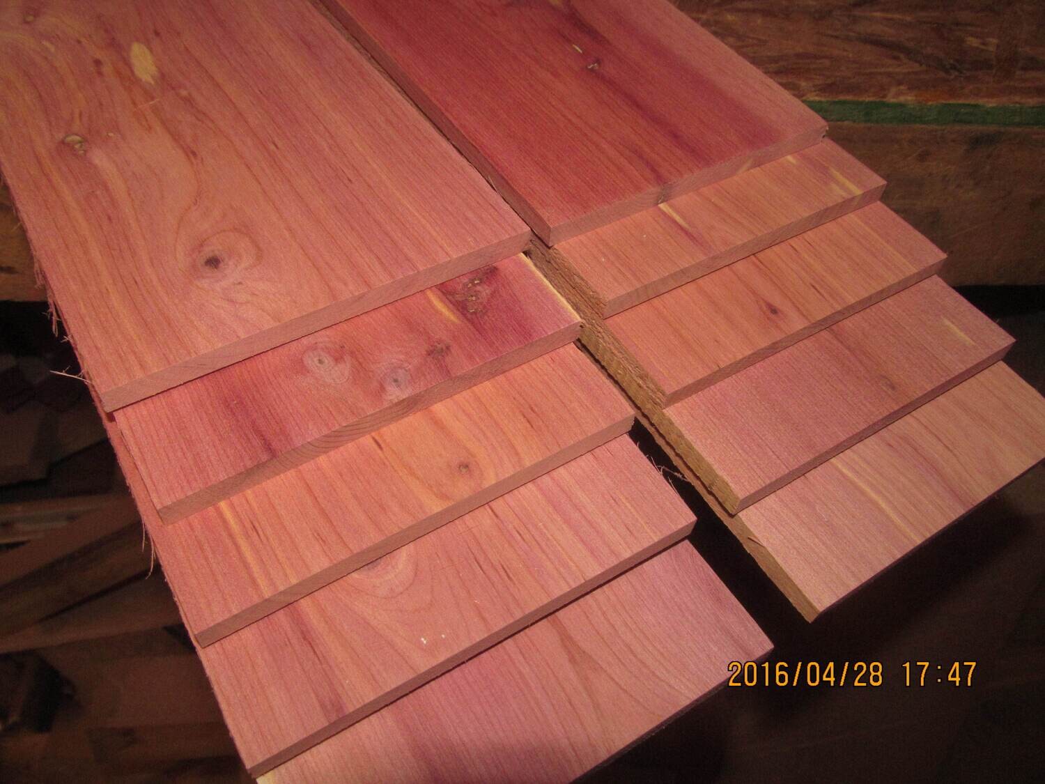 Twelve 12&quot; X 4&quot; X 1/8&quot; Thin Eastern Red Cedar