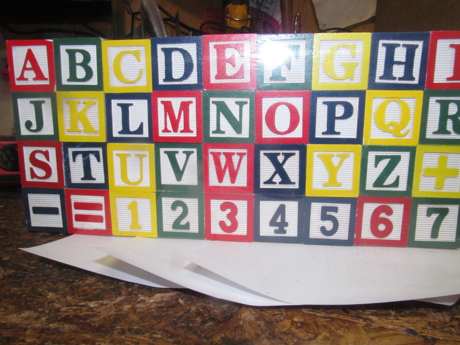 36 piece set wooden alphabet blocks